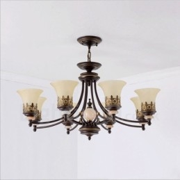Lampadario classico in metallo con LED integrato 8 luci 93 x 47 cm