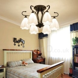 Lampadario rustico a 6 luci 72x42 cm