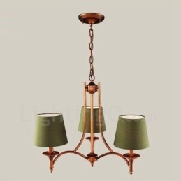 Lampadario in metallo Rustic Lodge a 3 luci con LED integrato 60 x 52 cm