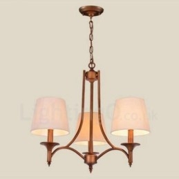 Lampadario in metallo Rustic Lodge a 3 luci con LED integrato 60 x 52 cm