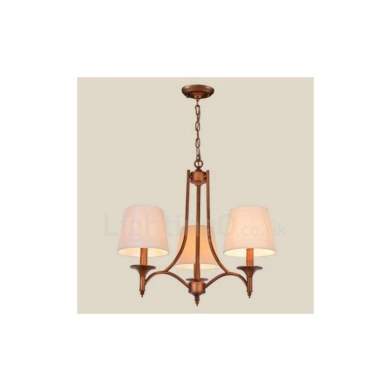 Lampadario in metallo Rustic Lodge a 3 luci con LED integrato 60 x 52 cm