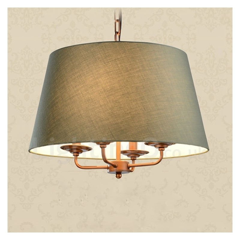 Lampadario rustico in metallo Rustic Lodge a 4 luci con LED integrato 50 x 37 cm