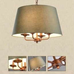 Lampadario rustico in metallo Rustic Lodge a 4 luci con LED integrato 50 x 37 cm