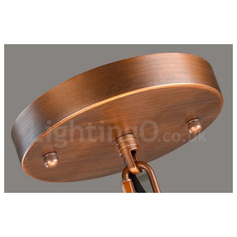 Lampadario rustico in metallo Rustic Lodge a 4 luci con LED integrato 50 x 37 cm