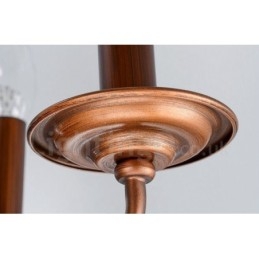 Lampadario rustico in metallo Rustic Lodge a 4 luci con LED integrato 50 x 37 cm