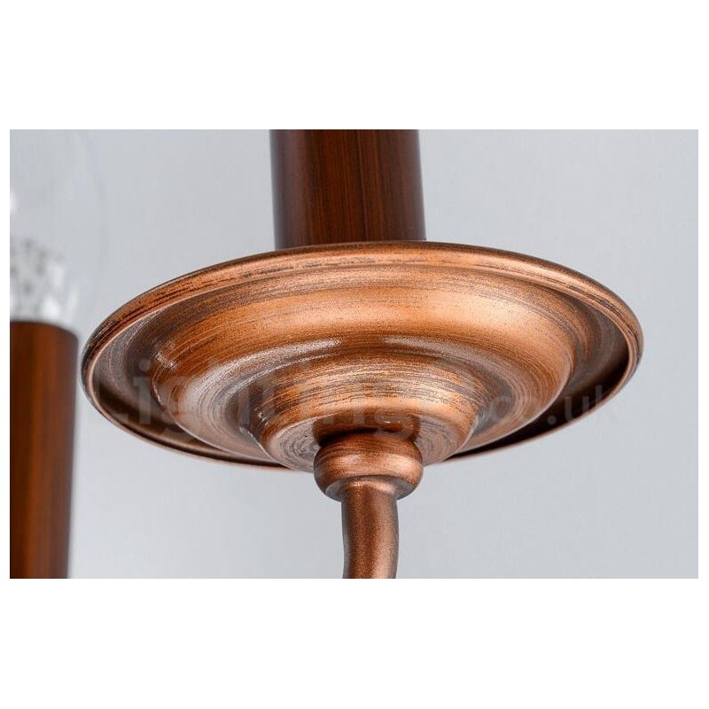 Lampadario rustico in metallo Rustic Lodge a 4 luci con LED integrato 50 x 37 cm