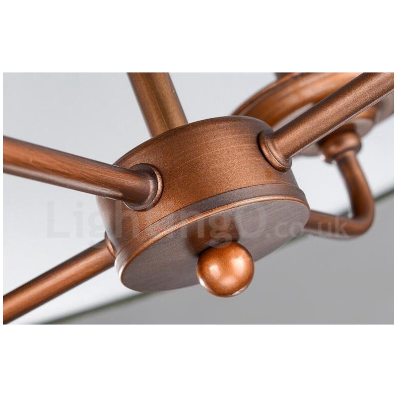 Lampadario rustico in metallo Rustic Lodge a 4 luci con LED integrato 50 x 37 cm