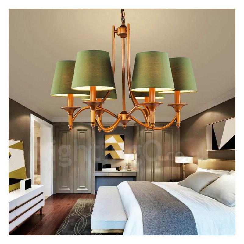 Lampadario rustico Lodge in metallo con LED integrato 6 luci 68 x 52 cm