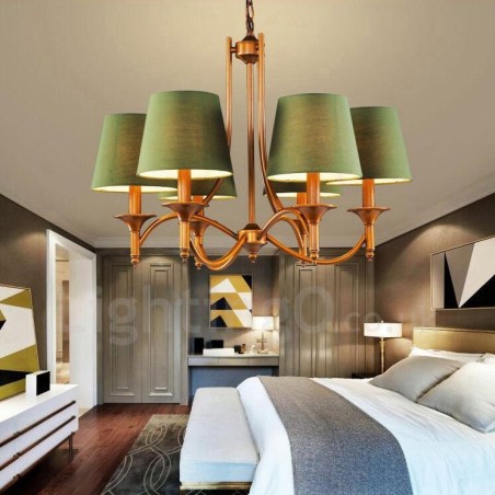 Lampadario rustico Lodge in metallo con LED integrato 6 luci 68 x 52 cm