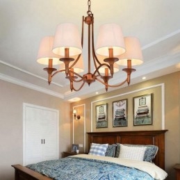 Lampadario rustico Lodge in metallo con LED integrato 6 luci 68 x 52 cm