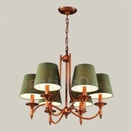 Lampadario rustico Lodge in metallo con LED integrato 6 luci 68 x 52 cm