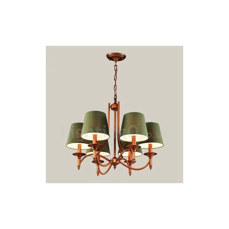 Lampadario rustico Lodge in metallo con LED integrato 6 luci 68 x 52 cm