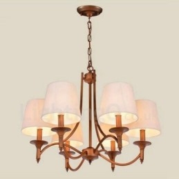 Lampadario rustico Lodge in metallo con LED integrato 6 luci 68 x 52 cm