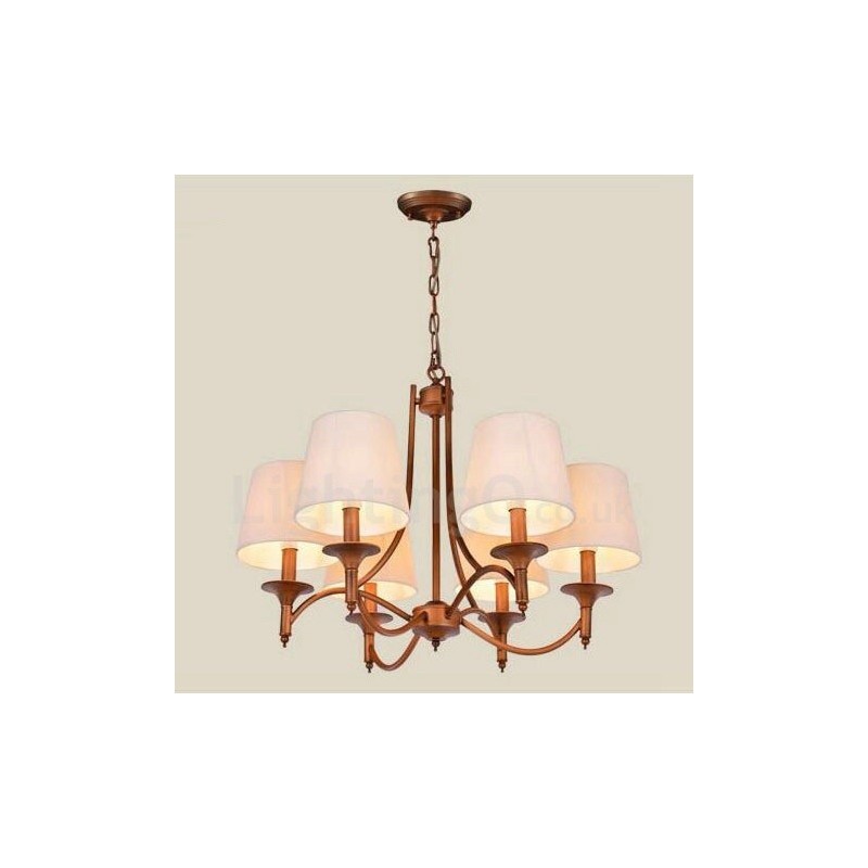 Lampadario rustico Lodge in metallo con LED integrato 6 luci 68 x 52 cm