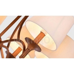 Lampadario rustico Lodge in metallo con LED integrato 6 luci 68 x 52 cm