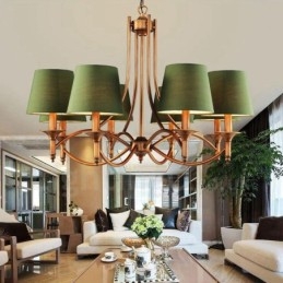Lampadario rustico Lodge in metallo con LED integrato 8 luci 85x58 cm
