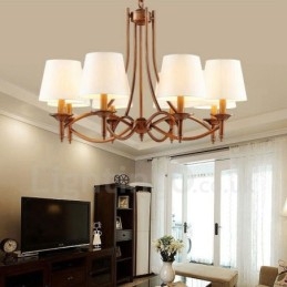 Lampadario rustico Lodge in metallo con LED integrato 8 luci 85x58 cm