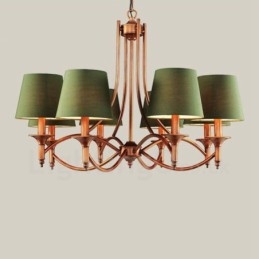 Lampadario rustico Lodge in metallo con LED integrato 8 luci 85x58 cm