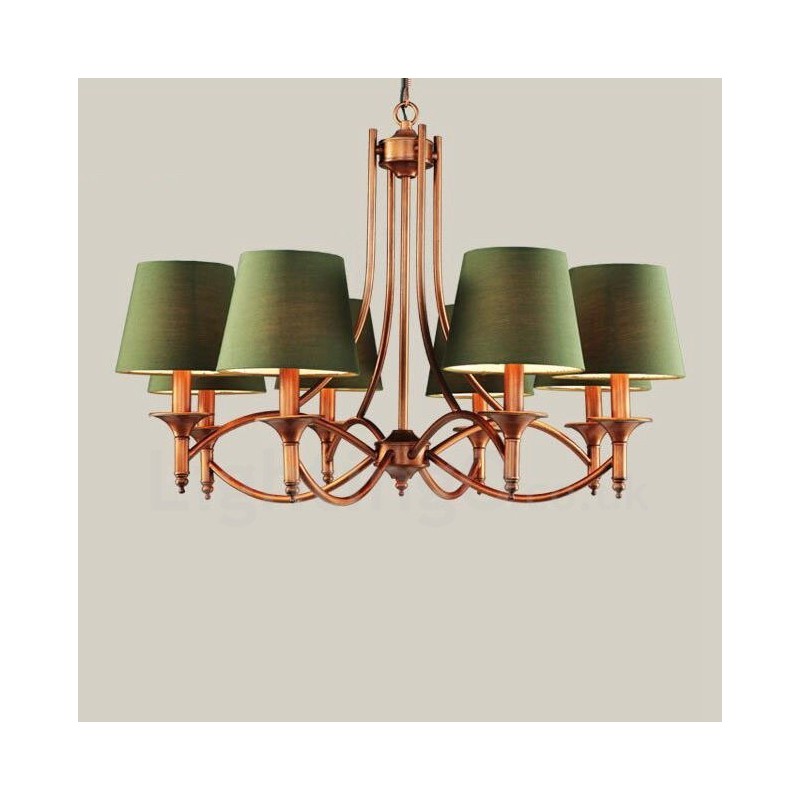 Lampadario rustico Lodge in metallo con LED integrato 8 luci 85x58 cm