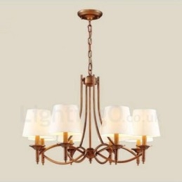 Lampadario rustico Lodge in metallo con LED integrato 8 luci 85x58 cm