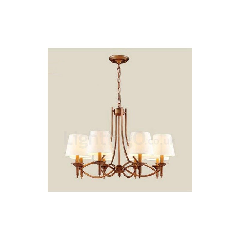 Lampadario rustico Lodge in metallo con LED integrato 8 luci 85x58 cm