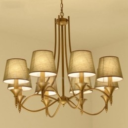 Lampadario rustico Lodge in metallo con LED integrato 8 luci 85x58 cm