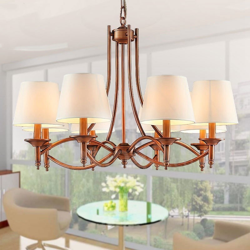 Lampadario rustico Lodge in metallo con LED integrato 8 luci 85x58 cm