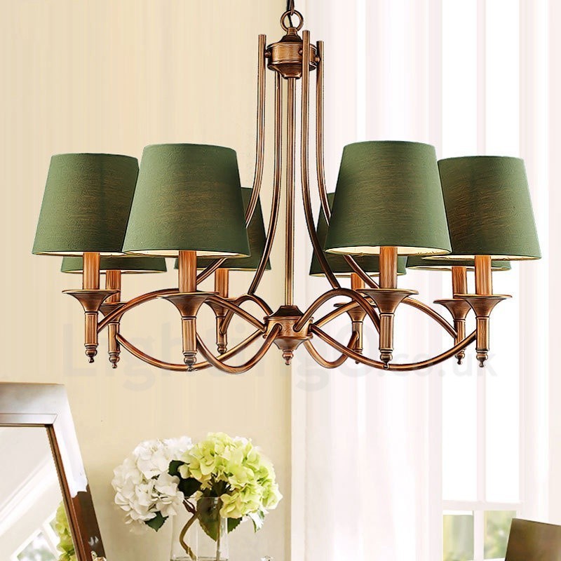 Lampadario rustico Lodge in metallo con LED integrato 8 luci 85x58 cm