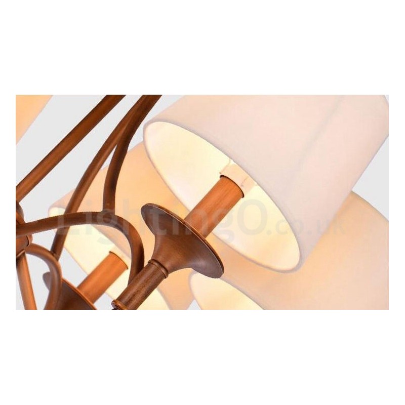 Lampadario rustico Lodge in metallo con LED integrato 8 luci 85x58 cm