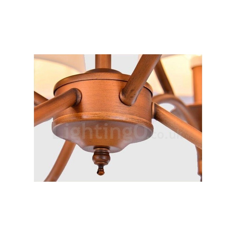 Lampadario rustico Lodge in metallo con LED integrato 8 luci 85x58 cm