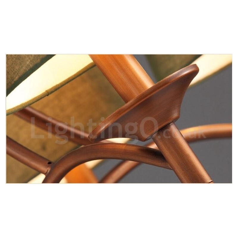 Lampadario rustico Lodge in metallo con LED integrato 8 luci 85x58 cm