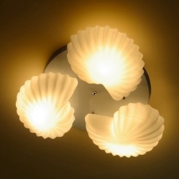 Lampadario classico tradizionale a 3 luci con paralume in vetro 50 x 16 cm E27