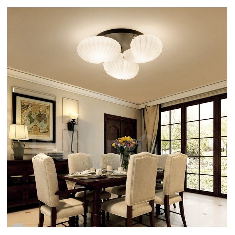 Lampadario classico tradizionale a 3 luci con paralume in vetro 50 x 16 cm E27