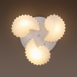 Lampadario classico tradizionale a 3 luci con paralume in vetro 50 x 16 cm E27