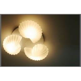 Lampadario classico tradizionale a 3 luci con paralume in vetro 50 x 16 cm E27