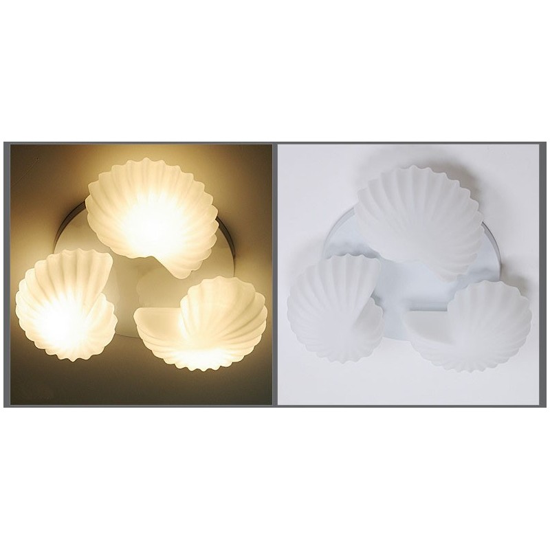 Lampadario classico tradizionale a 3 luci con paralume in vetro 50 x 16 cm E27