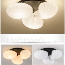 Lampadario classico tradizionale a 3 luci con paralume in vetro 50 x 16 cm E27