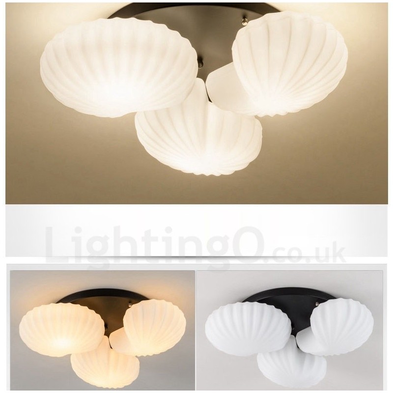 Lampadario classico tradizionale a 3 luci con paralume in vetro 50 x 16 cm E27
