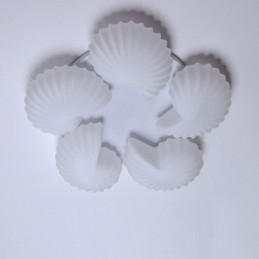 Lampadario classico Conch a 5 luci con paralume in vetro 70 x 16 cm