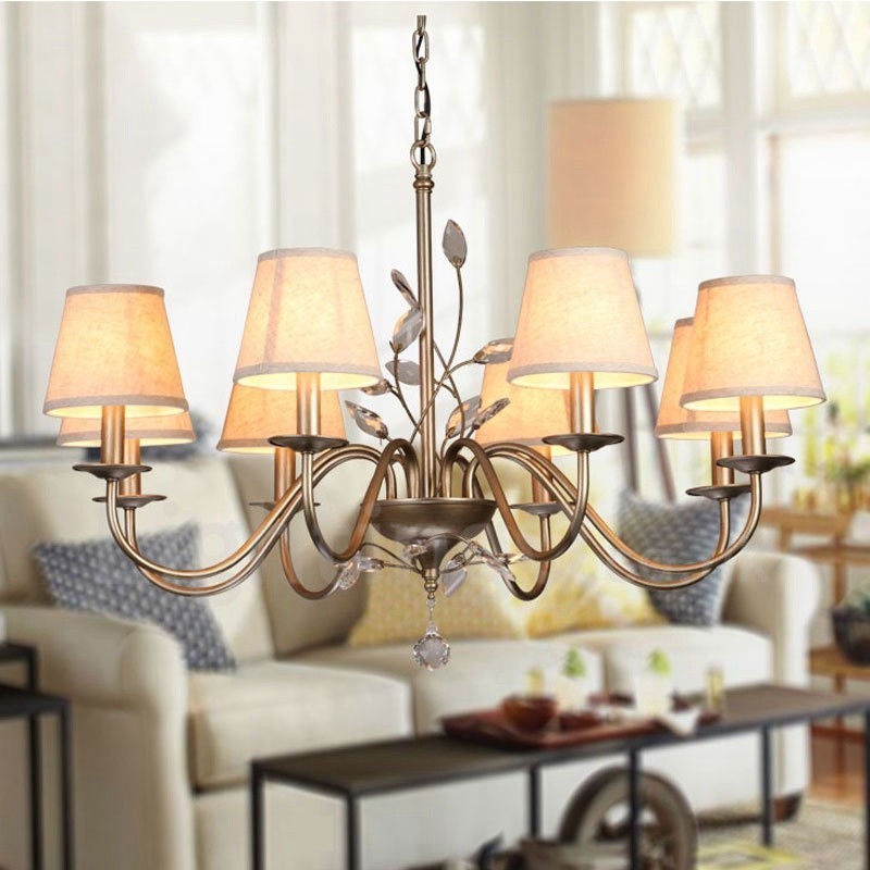 Lampadario rustico Lodge in metallo con LED integrato 8 luci 88x65 cm