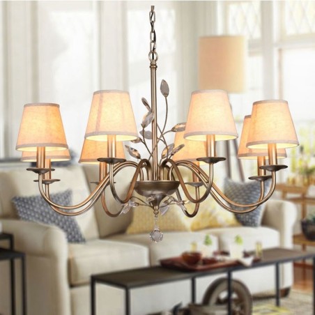 Lampadario rustico Lodge in metallo con LED integrato 8 luci 88x65 cm