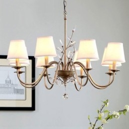 Lampadario rustico Lodge in metallo con LED integrato 8 luci 88x65 cm