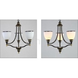 Lampadario rustico Lodge in metallo con LED integrato 3 luci 54 x 45 cm
