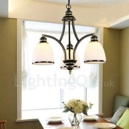 Lampadario rustico Lodge in metallo con LED integrato a 3 luci 54 x 45 cm