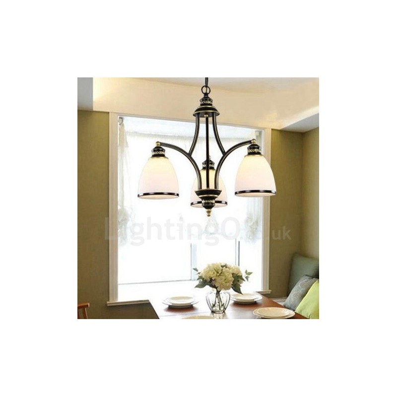 Lampadario rustico Lodge in metallo con LED integrato a 3 luci 54 x 45 cm