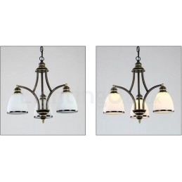 Lampadario rustico Lodge in metallo con LED integrato a 3 luci 54 x 45 cm