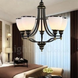 Lampadario rustico Lodge in metallo con LED integrato a 5 luci 56 x 45 cm
