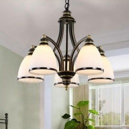 Lampadario rustico Lodge a LED integrato 5 luci 56 x 45 cm