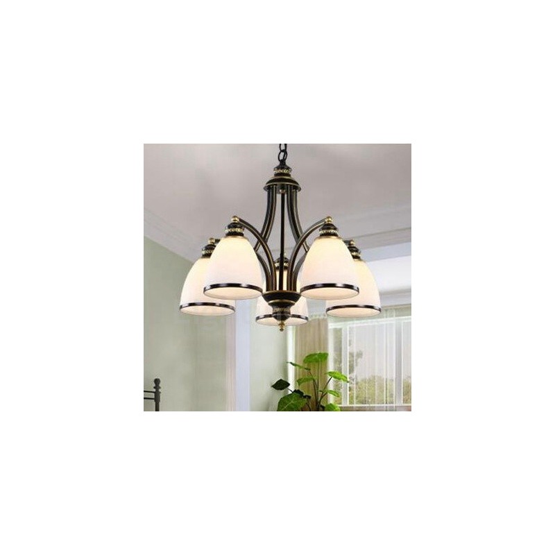 Lampadario rustico Lodge a LED integrato 5 luci 56 x 45 cm