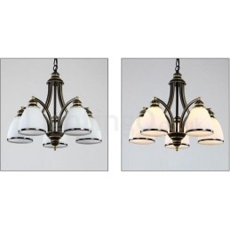 Lampadario rustico Lodge a LED integrato 5 luci 56 x 45 cm
